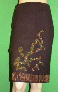 CUSTO BARCELONA Womens Beaded Grey Back Crochet Pencil Skirt V00284 