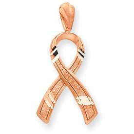 14K Rose / Pink Gold Breast Cancer Awareness Charm  