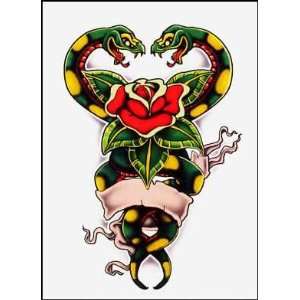  Classic 11 Snake Rose Temporaray Tattoo Toys & Games