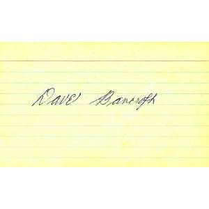  Dave Bancroft Autographed 3X5 Card (Global Authenticated 