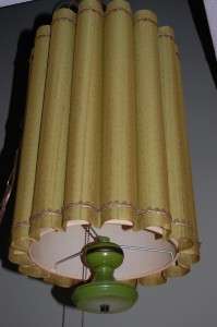 Unique Vintage Hanging Lamp Light Plastic Fabric Shade  