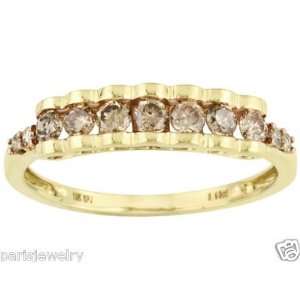   Jewelry 10k Yellow Gold 1 Carat Genuine Champagne Diamond Band Ring