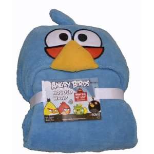 Angry Birds Blue Jay Hooded Fleece Wrap Blanket 