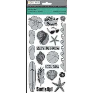  Just Beachy Rubber Cling Stamps 4X8 Sheet  Arts, Crafts 