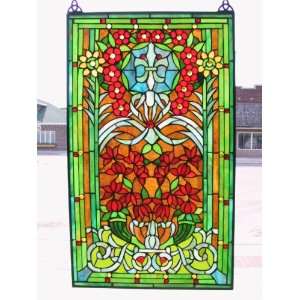    Bursting Bouquet Stained Glass Window Panel