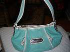 Genna De Rossi Leather Handbag; Seafoam Blue Green, Medium Size