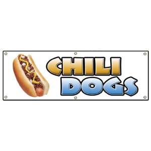  72 CHILI DOGS BANNER SIGN hot dog cart stand signs Patio 