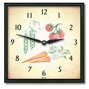 Vegetable Medley Square Metal Wall Clock