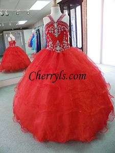   FASHIONS 1081 Red Size 8 GIRLS NATIONAL PAGEANT GOWN DRESS NWT  