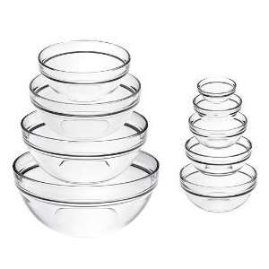Luminarc 8015495 9 Piece Stackable Glass Mixing Bowls Set  