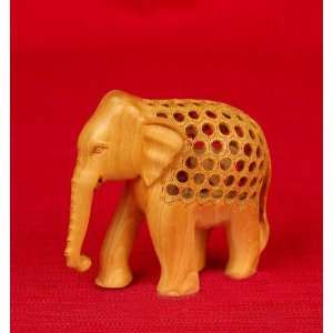  Miami Mumbai Jali Elephant Wood StatueWC036
