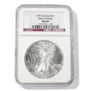 1997 Silver American Eagle MS69 First Strike Certified by NGC  