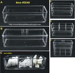 CLEAR ACRYLIC STACKABLE & EXPANDABLE BEAUTY STORAGE CONTAINER #5648 