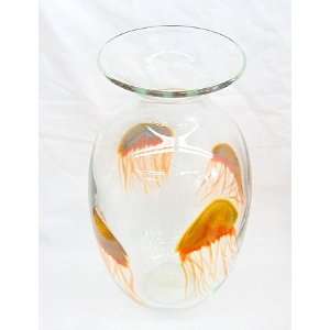    New Hand Blown Clear Glass Jellyfish Vase