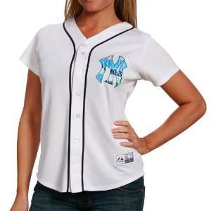   New York Yankees Ladies White Persistence Fashion Baseball Jersey