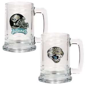  Jacksonville Jaguars 2pc 15oz Glass Tankard Set   Primary 
