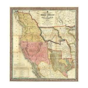 Samuel Augustus Mitchell   A New Map Of Texas Oregon And 