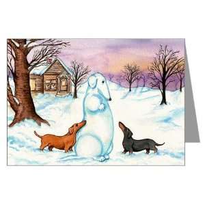 Snow Weiner Dog Christmas Greeting Cards 10 Funny Greeting Cards Pk of 
