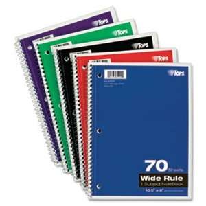  TOPS Wirebound 1 Subject Notebook, Wide Rule, 10 1/2 x 8 