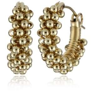 Viv&Ingrid Spiral 14k Gold Fill .75 Gold Bead Hoop Earrings
