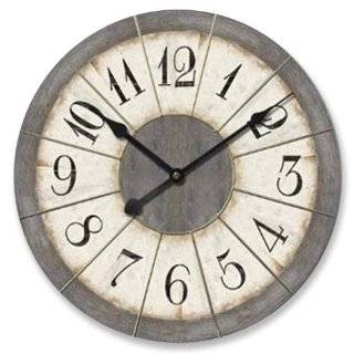   LARGE IRON WALL CLOCK WITH ROMAN NUMERALS 