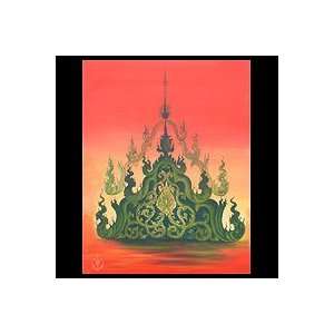  NOVICA Surrealist Painting   Plant Pagoda