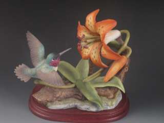 Lot (3) Cardinal & Hummingbird Bird Figurines Lefton Andrea by Sadek 