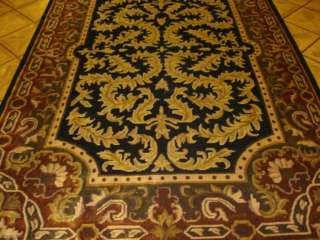   Brown Beige Plush Wool Hand Knotted Neoclassical Transitional Area Rug
