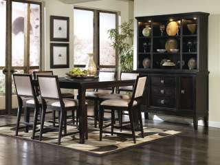   CONTEMPORARY SQUARE COUNTER HEIGHT DINING ROOM TABLE CHAIRS PUB SET