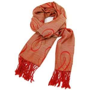    Pashmina Scarf With Calligrahy Musical Symbols 