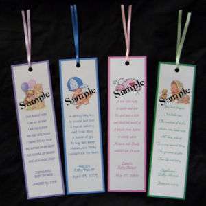 Baby Shower Favors Personalized BOOKMARKS ~Assembled  