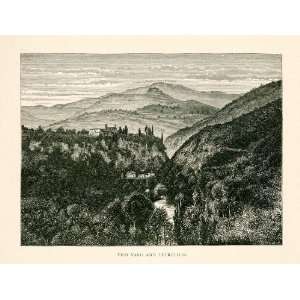   Sabine Mountains Region Rome Italy   Original In Text Wood Engraving