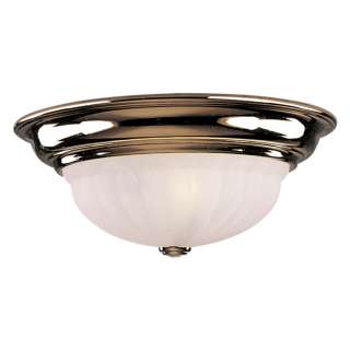 Light Md Flush Mount Ceiling Lighting Fixture, Polished Brass, White 