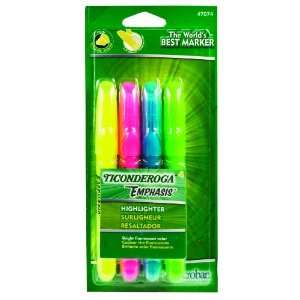  Ticonderoga Emphasis Fluorescent Highlighters, Desk Style 