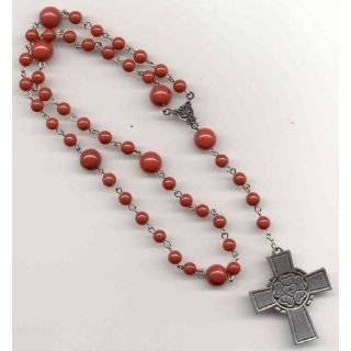 Lutheran Rosary   Red Mountain Jade, Luther Rose Cross