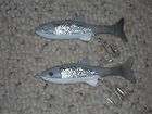 Vintage SILVER MINNOW RUBBER TAIL 4 FISHING LURES BAITS SI​LVER 