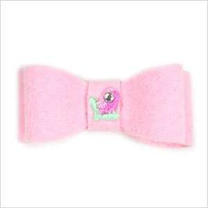  Ultrasuede Adorned Hair Bow for Dogs   Pink with Rosebud 