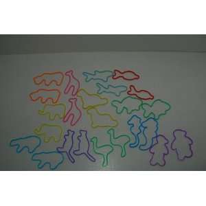   Set of 12 Zoo & 12 Sea Shaped Silly Rubber Bands Toys & Games