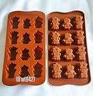 2057 Silicone 12  Rabbits Cake Chocolate Soap Jelly Ice Cookie Mold 