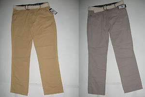   Marc Ecko Casual Khaki Pants with Belt NWT Field Khaki or Ash Gray $60