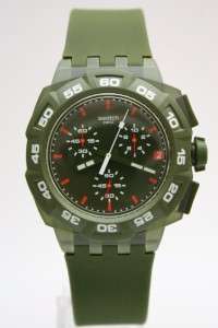 New Swatch Green Hero Men Chronograph Date Stop Watch SUIG401  