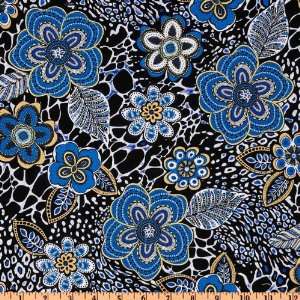   Spirit Large Floral Blue Fabric By The Yard Arts, Crafts & Sewing
