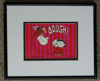 PEANUTS CHARLIE BROWN LUCY FOOTBALL 1968 FRAMED CARD  