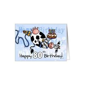  Bungee Cow Birthday   80 years old Card Toys & Games