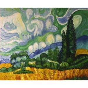  Wheat Field Starry Night Vincent Van Gogh Oil Painting 