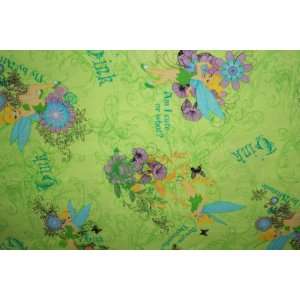  Window Curtain Valance made from GREEN TINKERBELL FABRIC 