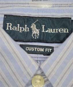   Ralph Lauren POLO Mens Custom Fit Button Down Oxford Shirt Blue  