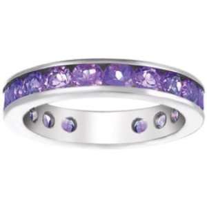  Sterling Silver True Romance Channel Set Natural Amethyst 