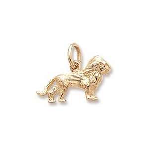   Gold Lion Charm. 3 Dimensional Gold and Diamond Source Jewelry
