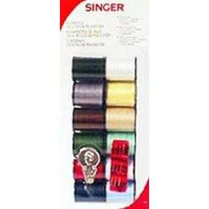  Singer Polyester Thread 25 Yard Spools Assorted Light and 